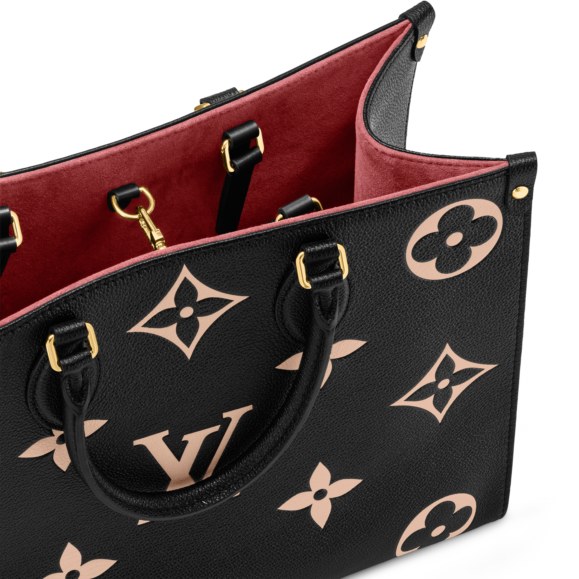 OnTheGo MM - Luxury Bicolour Monogram Empreinte Leather Black